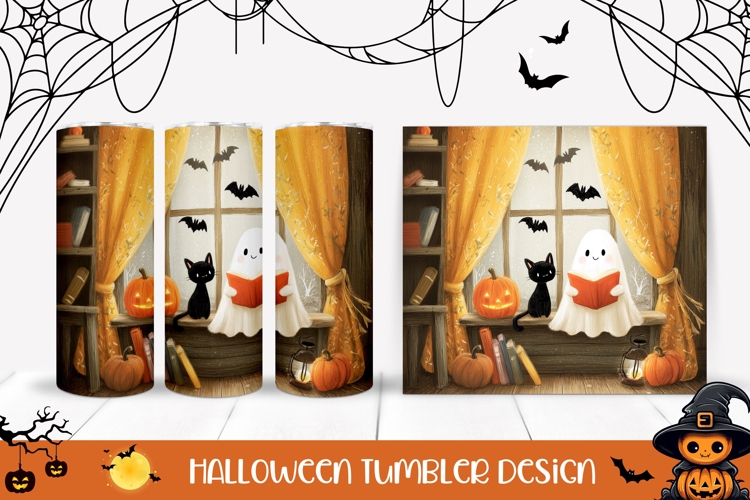 Kids Halloween Tumbler, Halloween Black Cat Tumbler Wrap