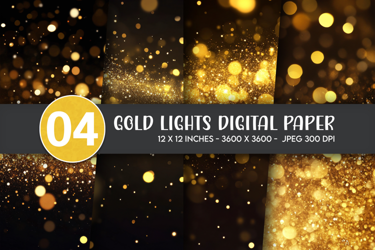 Gold Lights Digital Paper