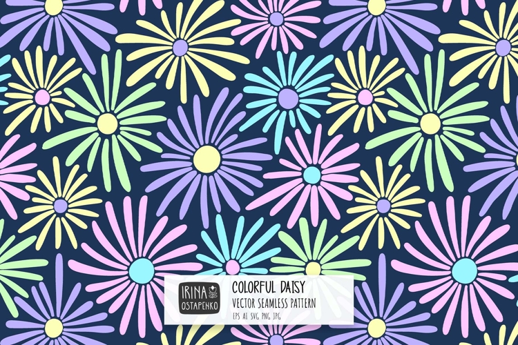 Colorful Daisy Seamless Pattern