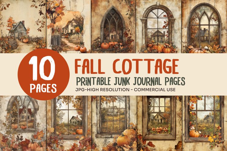 Fall Window Junk Journal Pages example image 1
