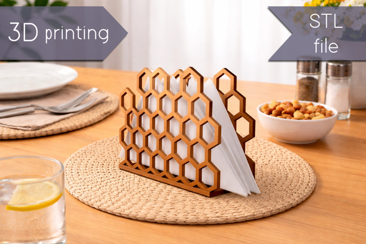 3d printing Napkin holder with honey comb STL file