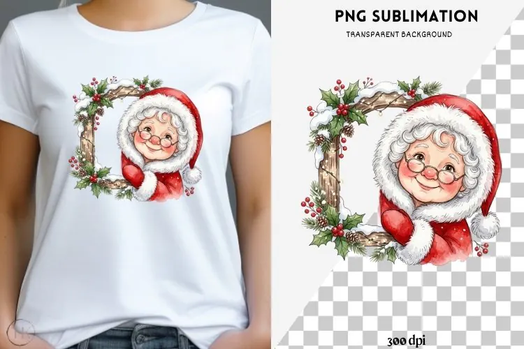 Christmas peeking character png design for T-shirts