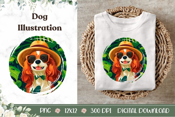 Cute Dog Illustration, Cavalier King Charles Spaniel PNG