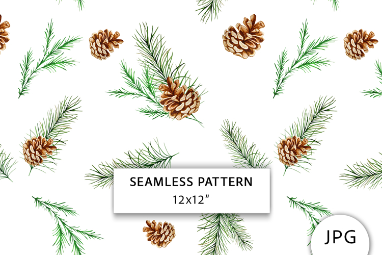 Winter Floral Seamless Pattern, Digital Paper