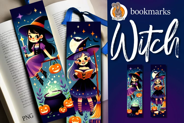 bookmarks for books, halloween,Witch