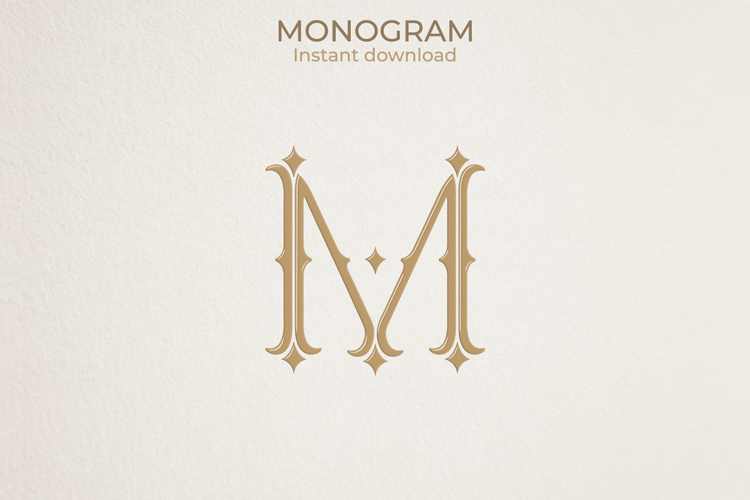 M Monogram Logo, Elegant Initial Monogram