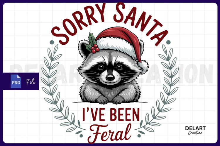 Sorry Santa Ive Been Feral PNG Christmas PNG Design