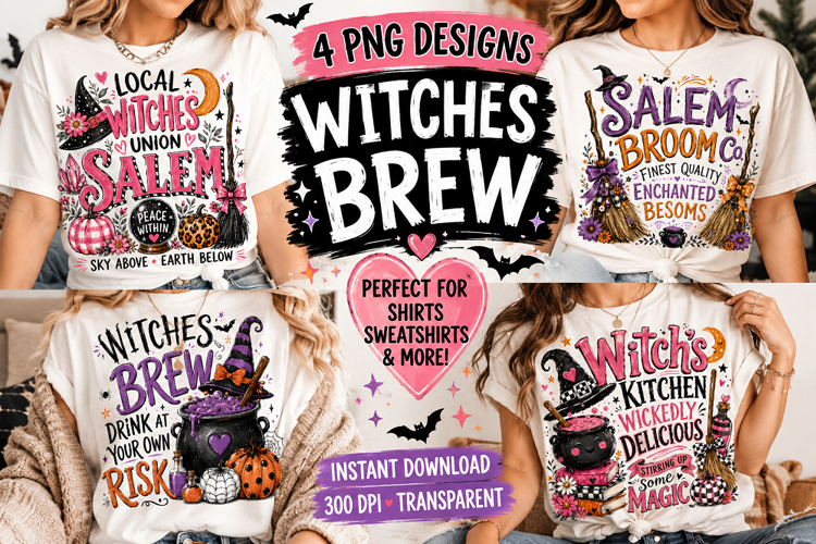 Preppy Witchy Halloween PNG, Pink Spooky Season Sublimation