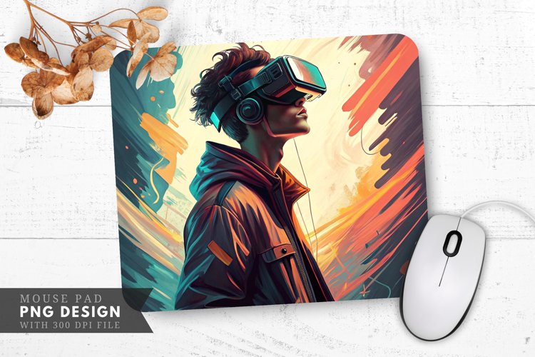 Virtual Reality Exploration Mouse Pad PNG Design example image 1