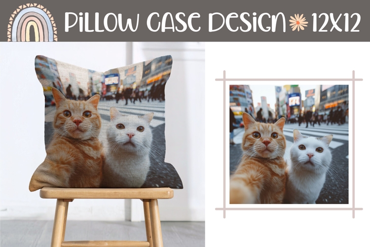 Funny Cats Pillow Sublimation, Animals Pillow Design