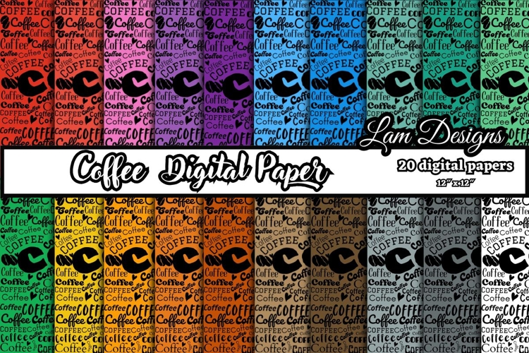 coffee digital papers, Coffee pattern, Coffee background