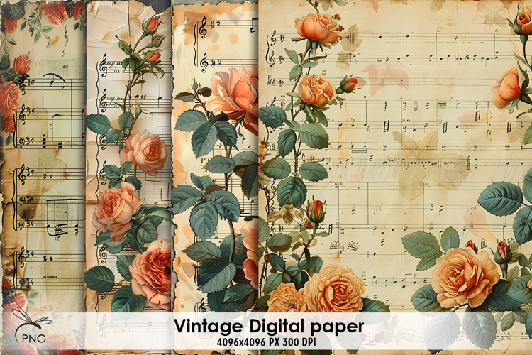 Vintage digital paper, background clipart
