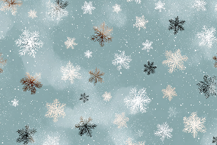 A beautiful pattern of snowflakes on a soft blue background