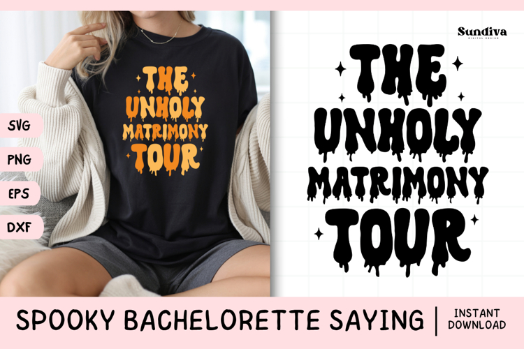 Spooky Bachelorette Party Saying SVG | The Unholy Matrimony
