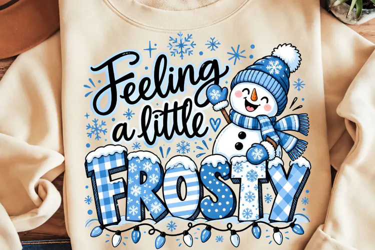 Feeling A Little Frosty PNG, Retro Frosty Christmas PNG