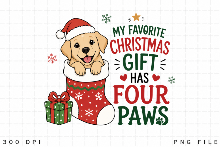 Golden Retriever Christmas Stocking PNG, My Favorite