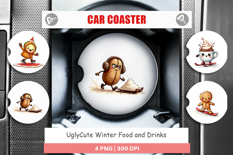 Winter Food & Drinks Car Coaster