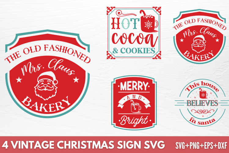 Vintage Christmas Sign SVG