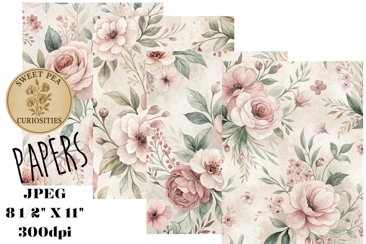 Shabby Chic, Pink, Paper, Floral, Papers, Junk Journal