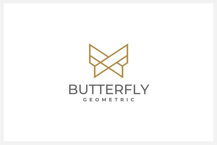 Butterfly Geometric Logo Design Vector Template