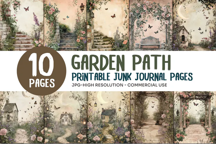 Garden Path Junk Journal Pages