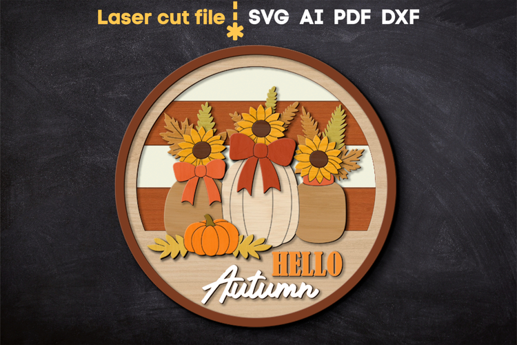 Hello Autumn SVG laser cut files for Glowforge