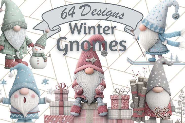 Cozy Winter Gnome Clipart PNG, Christmas Gnome Clip Art