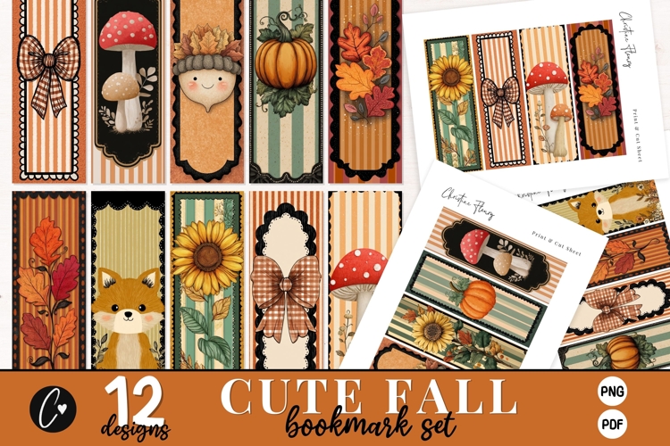 Printable Cute Fall Bookmarks Bundle