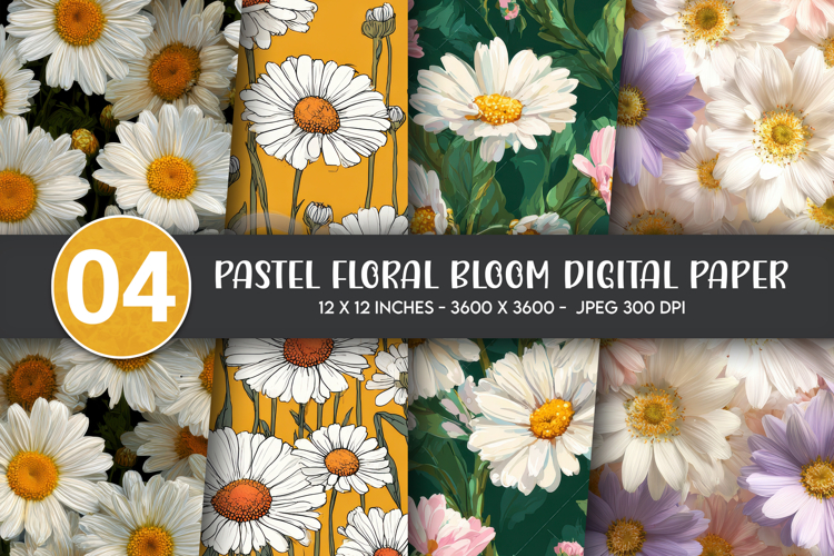 Pastel Floral Bloom Digital Paper