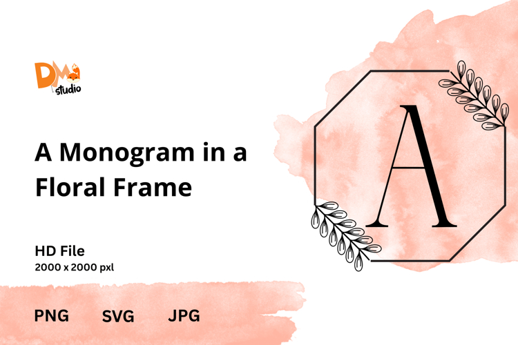 Monogram in a Floral Frame