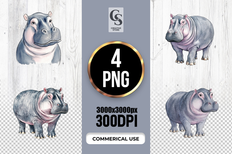 Hippopotamus Clipart Image 2