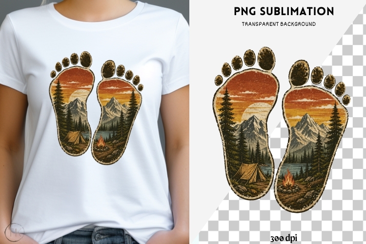 Big foot png design for T-shirts