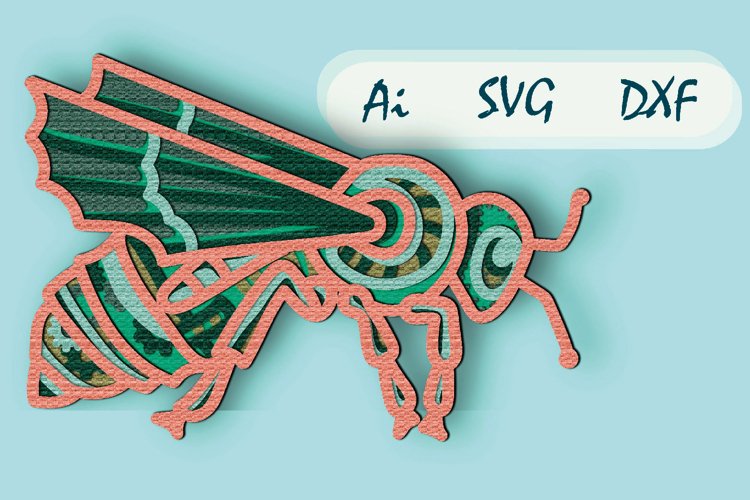 Cicada SVG Multilayer / Cicada 3D mandala/ Cicada paper cut example image 1