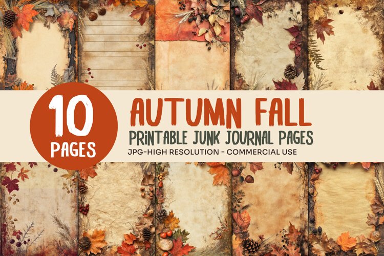 Rustic Fall Junk Journal Pages example image 1