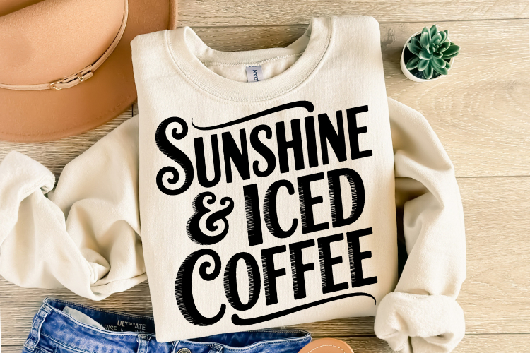 Sunshine & Iced Coffee svg | Summer Svg | Shirt Svg