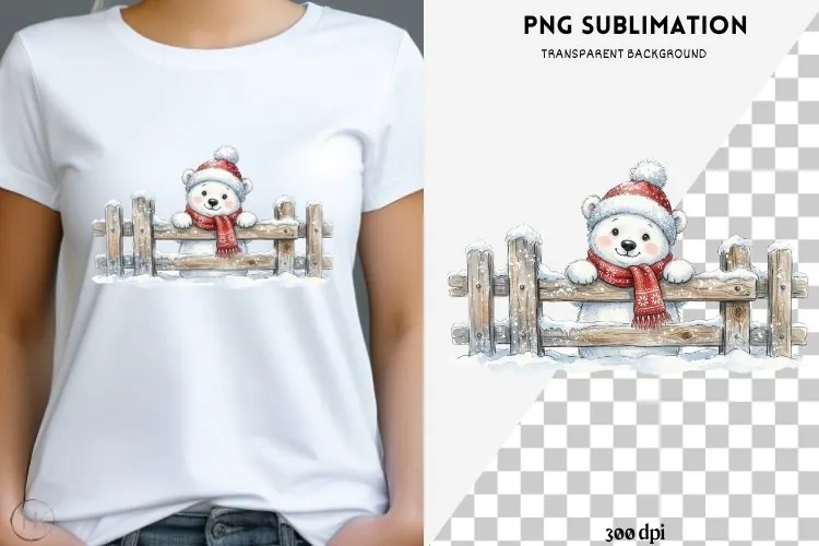 Christmas peeking character png design for T-shirts