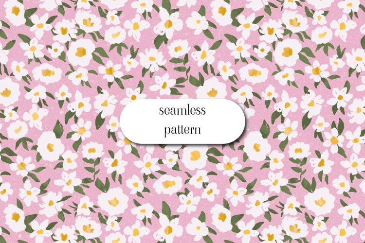 Cute minimalist seamless pattern with tiny flowers example image 1
