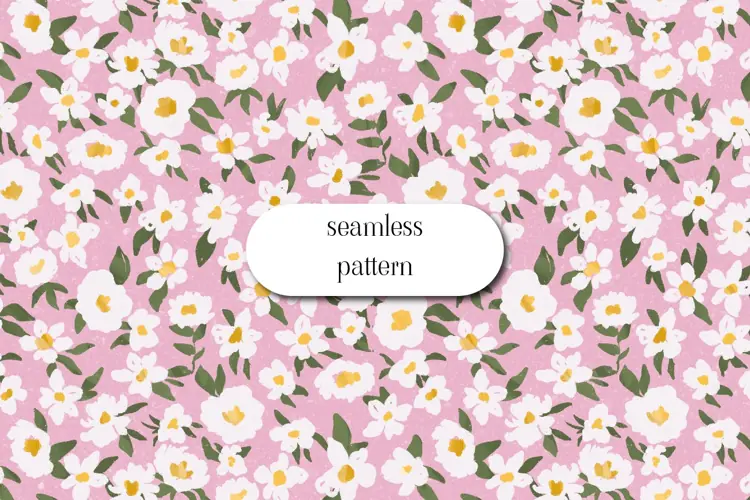 Cute minimalist seamless pattern with tiny flowers