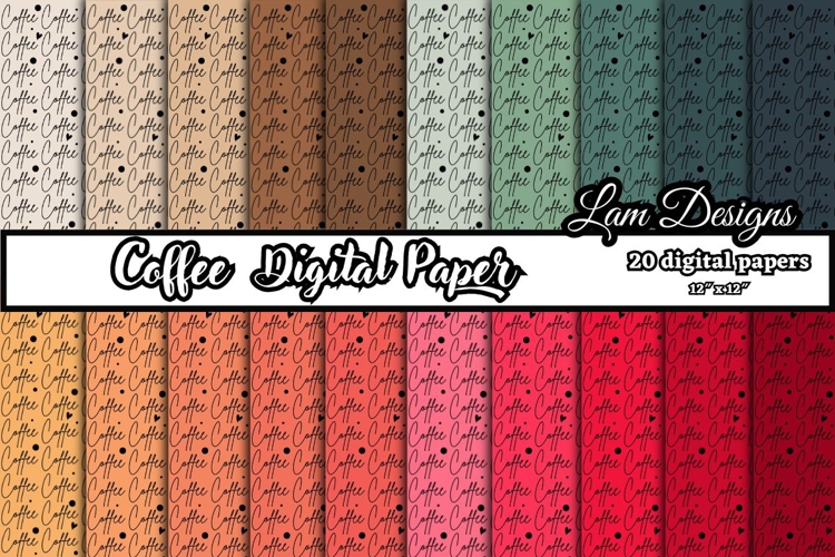 coffee digital papers, Coffee pattern, Coffee background