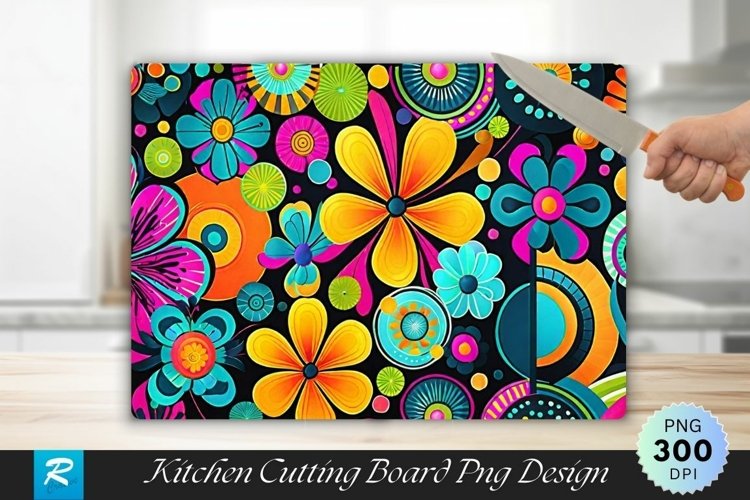 Funky Pattern Cutting Board Sublimation Design example image 1