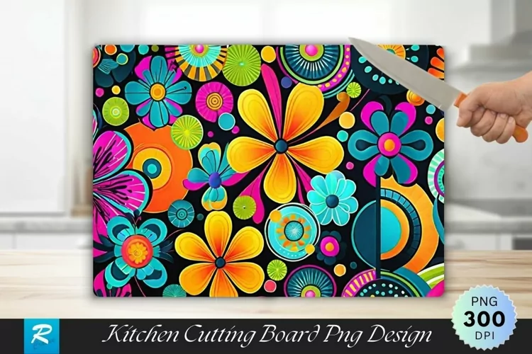 Funky Pattern Cutting Board Sublimation Design