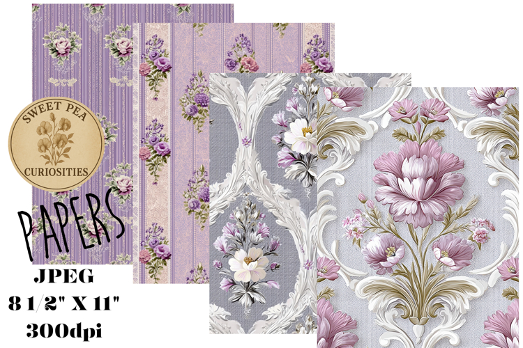 Purples, Paper, Shabby Chic, Papers, Junk Journal