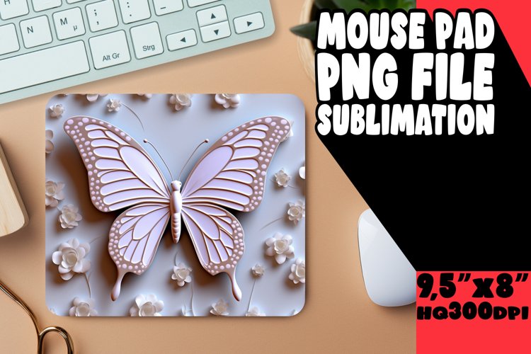 3D Butterfly Sublimation Mouse Pad