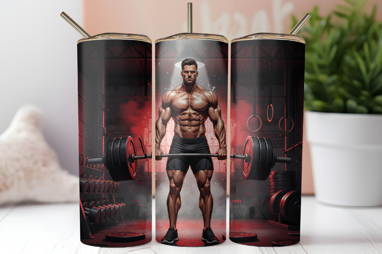 Gym Tumbler Wrap Workout Sublimation Design
