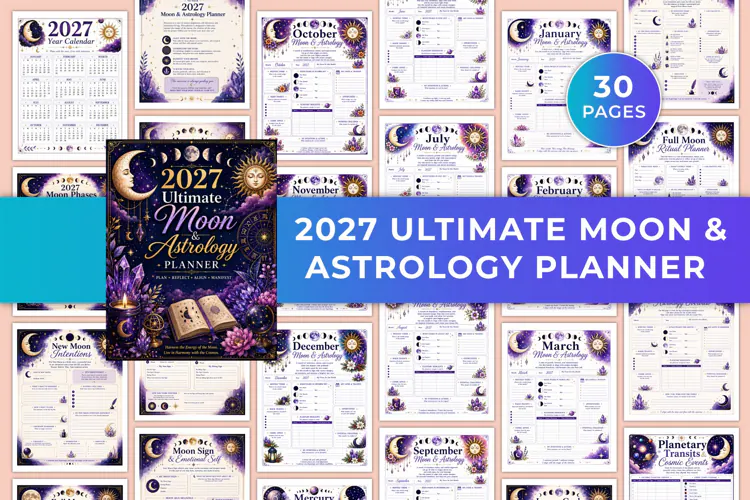2027 Ultimate Moon & Astrology Planner Kdp interiors