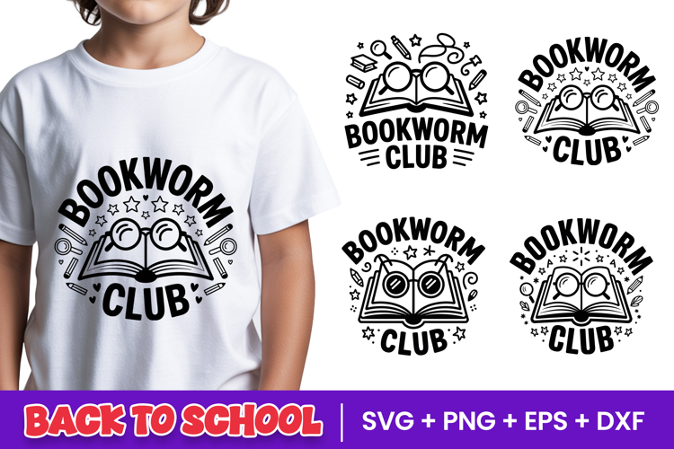 Bookworm Club Reading Lover SVG PNG