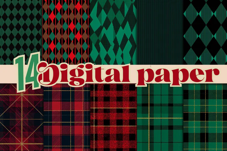 Christmas Plaid Digital Paper