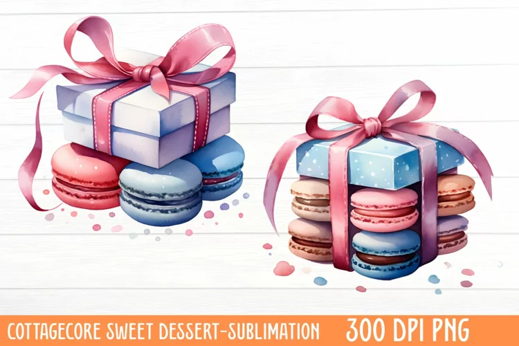 Cottagecore Sweet Dessert Sublimation, Watercolor Clipart