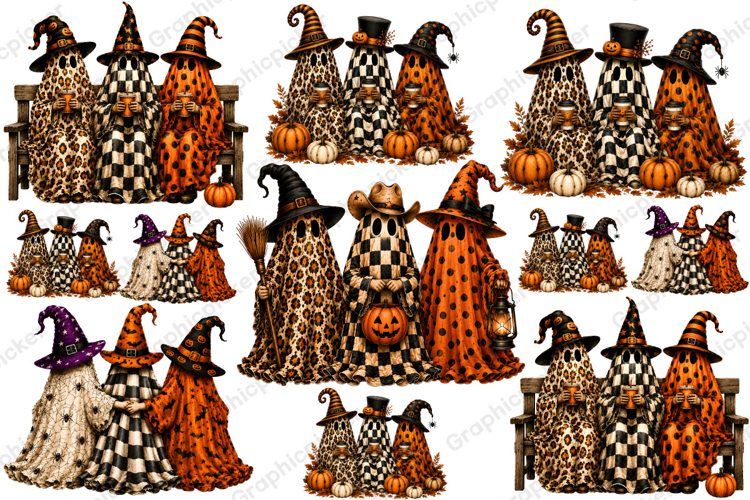 Spooky Ghost Friends Halloween PNG, Halloween PNG, Ghost PNG