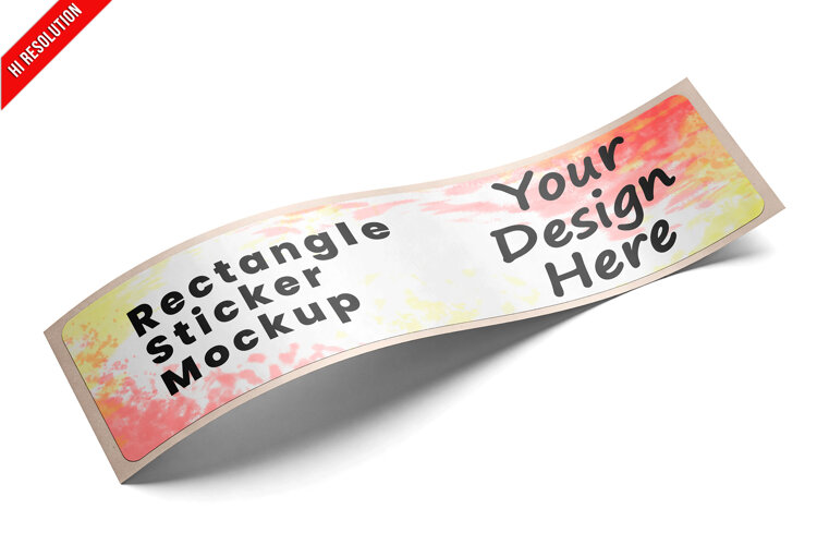 A Bumper Sticker Mockup Wide Rectangular